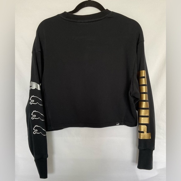 Puma Black and Gold Oversized Crop sweatshirt - Picture 3 of 8